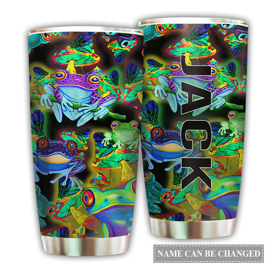 Frog Loves Mushroom Personalized 20 Oz Tumbler For Coffee Travel And Daily Drinks