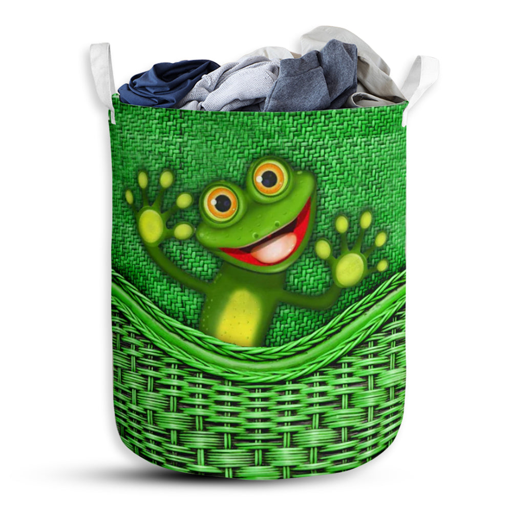 Frog Rattan Texture Style Laundry Basket For Bathroom Bedroom Storage