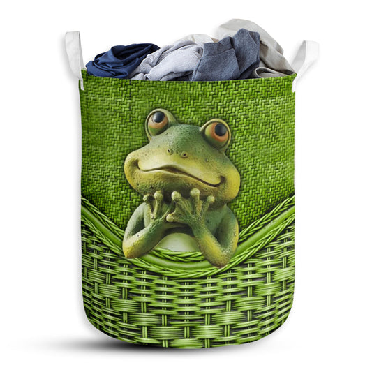 Frog Rattan Texture Lovely Style Laundry Basket For Bathroom Bedroom Storage