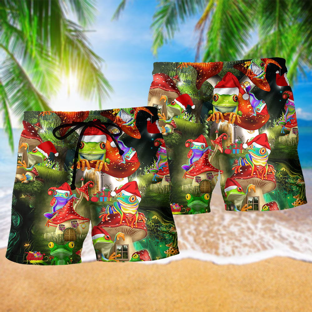 Frog Christmas Fun Beach Shorts For Poolside Relaxation And Summer Adventures