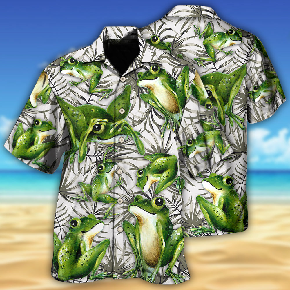 Frog Creative Pattern Hawaiian Shirt For Nature Fans, Resort Trips, And Comfortable Warm Weather Wear