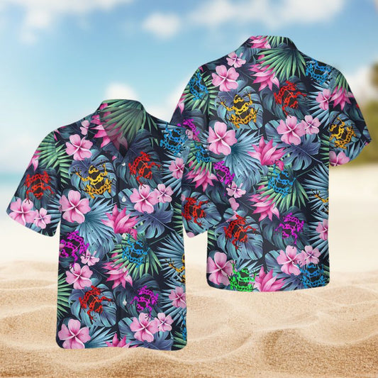 Tropical Summer Frog Hawaiian Shirt For Tropical Holidays, Outdoor Gatherings, And Everyday Comfort