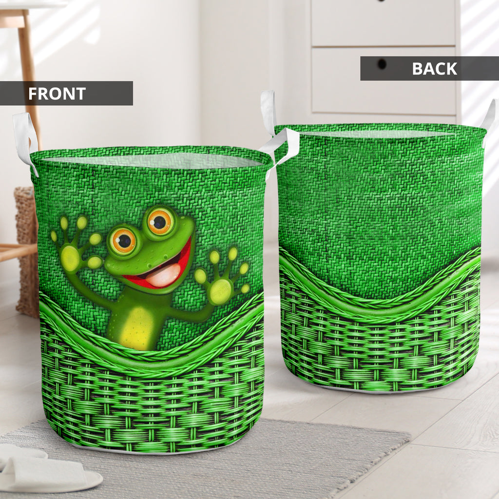 Frog Rattan Texture Style Laundry Basket For Room Home Organizer