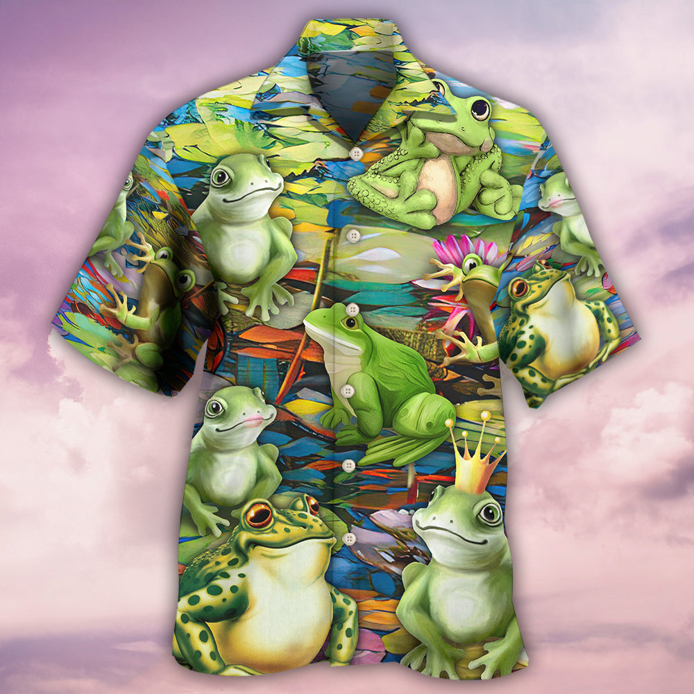Frog Fantasy Adventure Hawaiian Shirt Artwork View For Coastal Escapes And Resort Style