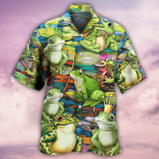 Frog Fantasy Adventure Hawaiian Shirt Artwork View For Coastal Escapes And Resort Style
