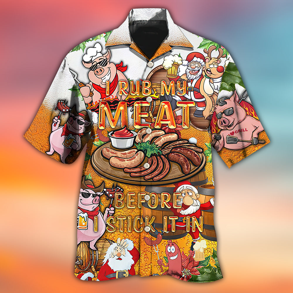 Food Rub Meat Hawaiian Shirt Pattern View For Relaxed Warm Weather Outfits