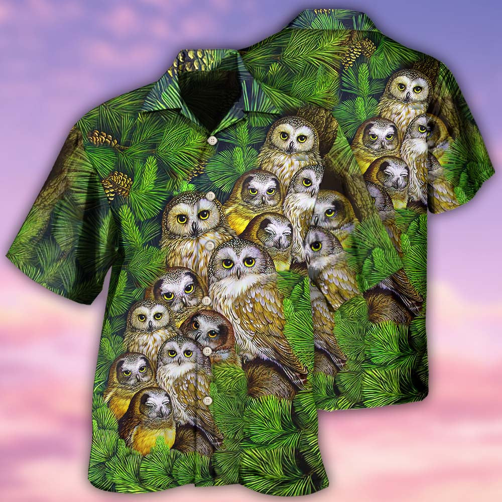 Owl Animals Hawaiian Shirt Design Detail For Sunny Adventures And Casual Wear