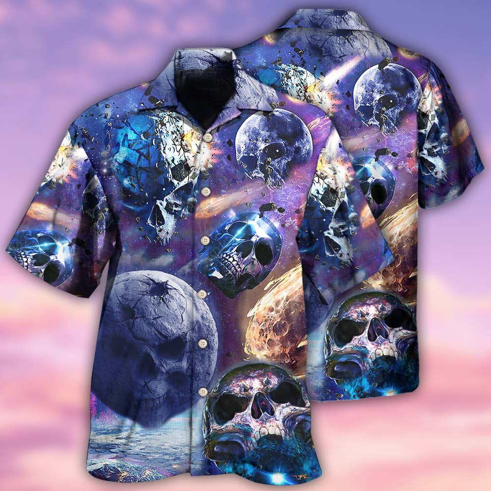 Skull Planet Galaxy Hawaiian Shirt For Summer Events And Casual Outdoor Wear