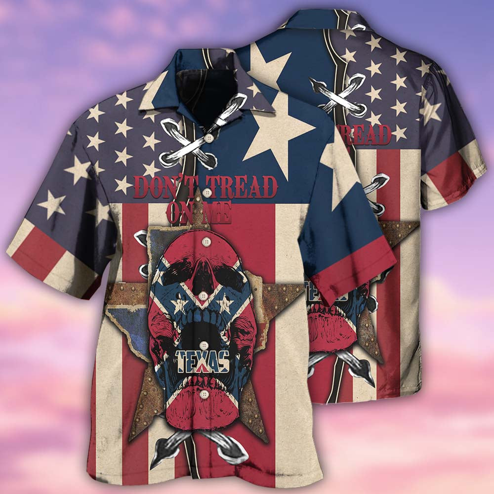 Peace Texas Heritage And Skull Hawaiian Shirt With All Over Print For Vacation Getaways Resort Wear And Casual Celebrations