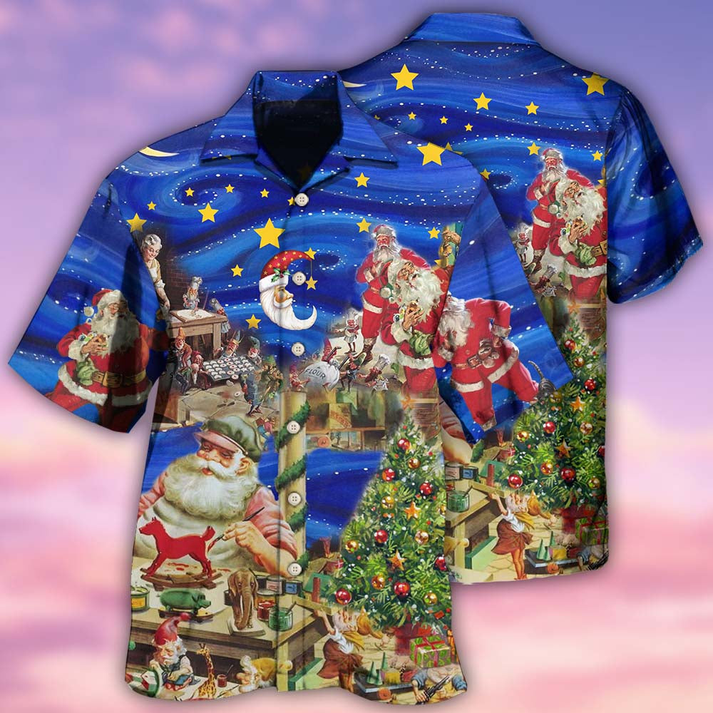 Christmas Hawaiian Shirt With All Over Print For Summer Vacation Beach Travel And Casual Wear