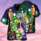 Festive Cocktail Christmas Hawaiian Shirt Design View For Casual Summer Styling