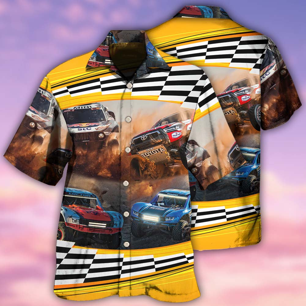 Off Road Racing Hawaiian Shirt With All Over Print For Resort Travel Summer Outings And Casual Gatherings