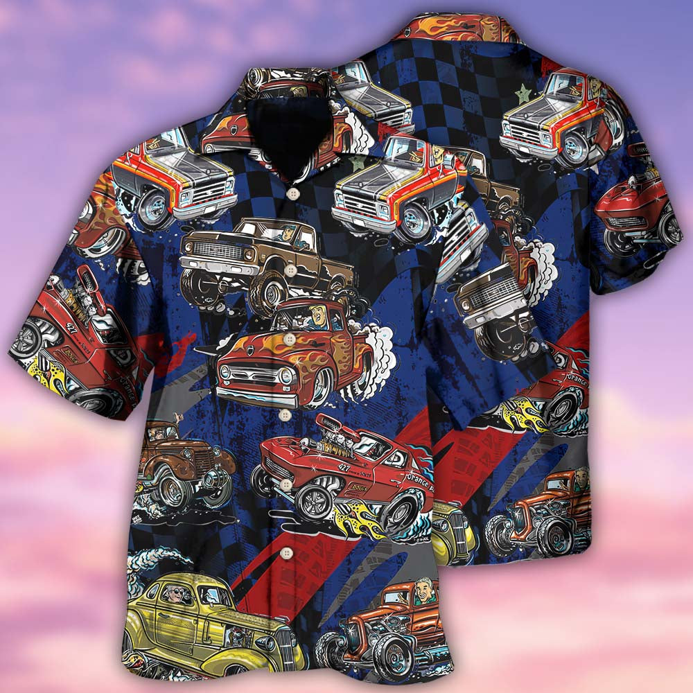 Off Road Racing Hawaiian Shirt With All Over Print For Tropical Escapes Resort Wear And Outdoor Celebrations