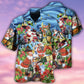 Wine Glass Hawaiian Shirt Pattern Detail For Vacation Travel And Daily Wear
