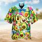 Fruit Avocado Chilling By The Beach Hawaiian Shirt For Summer Vacation Beach Travel And Relaxed Casual Wear