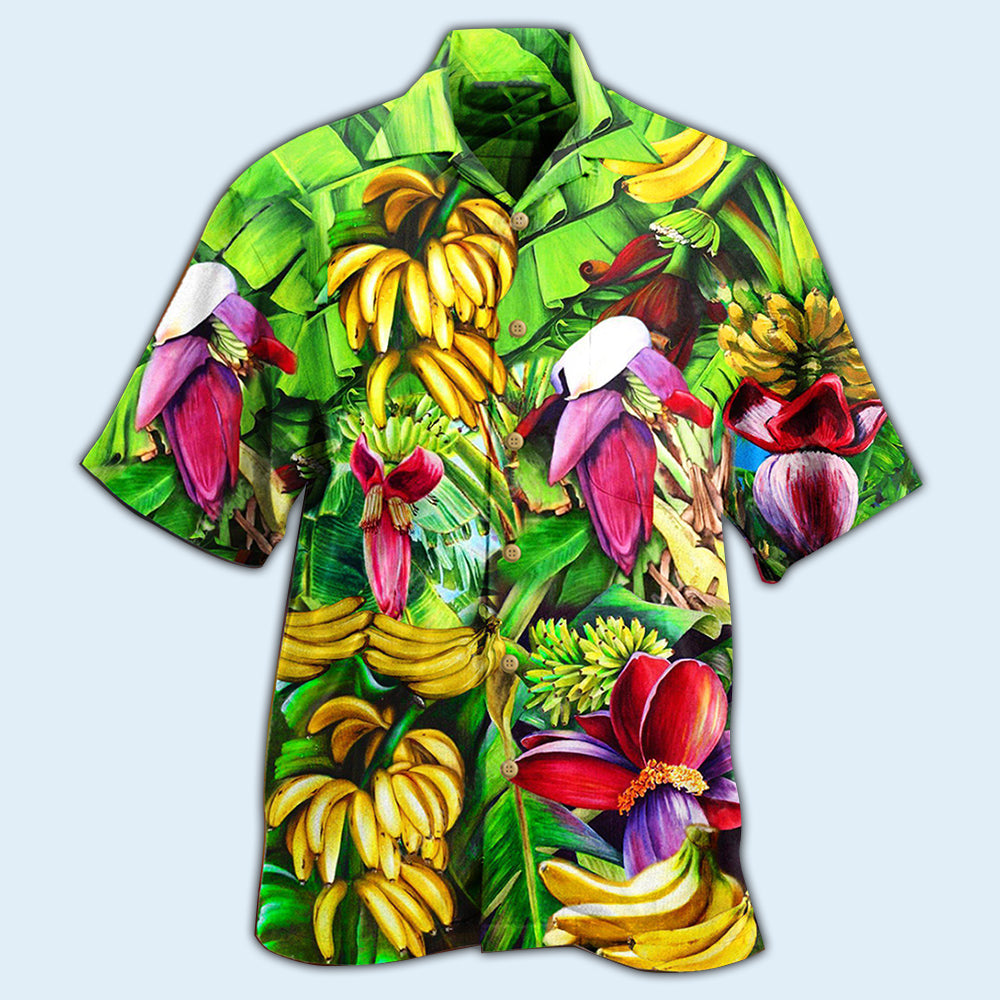Tropical Banana And Forest Hawaiian Shirt With All Over Print For Summer Travel Coastal Events And Thoughtful Gift Giving