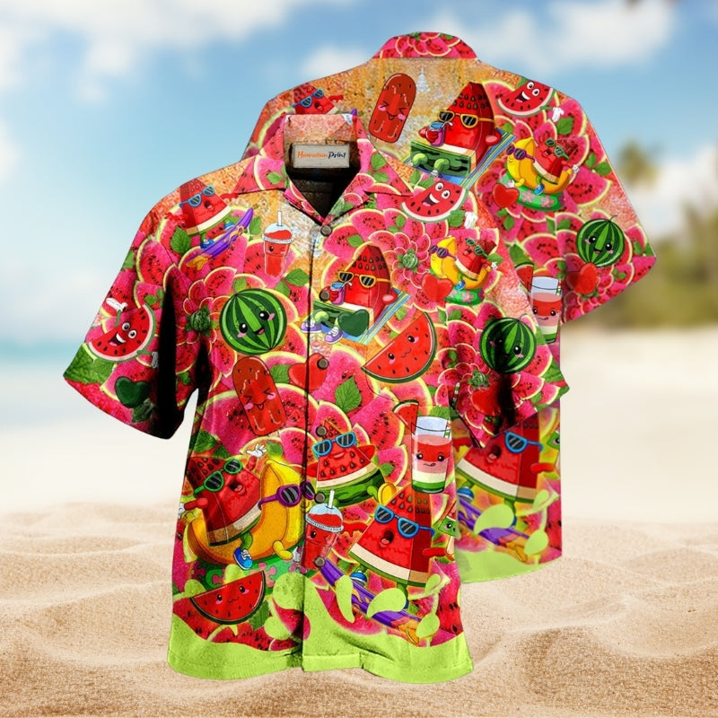 Fruit Be As Cool As Watermelon Hawaiian Shirt For Summer Vacation Beach Travel And Relaxed Casual Wear