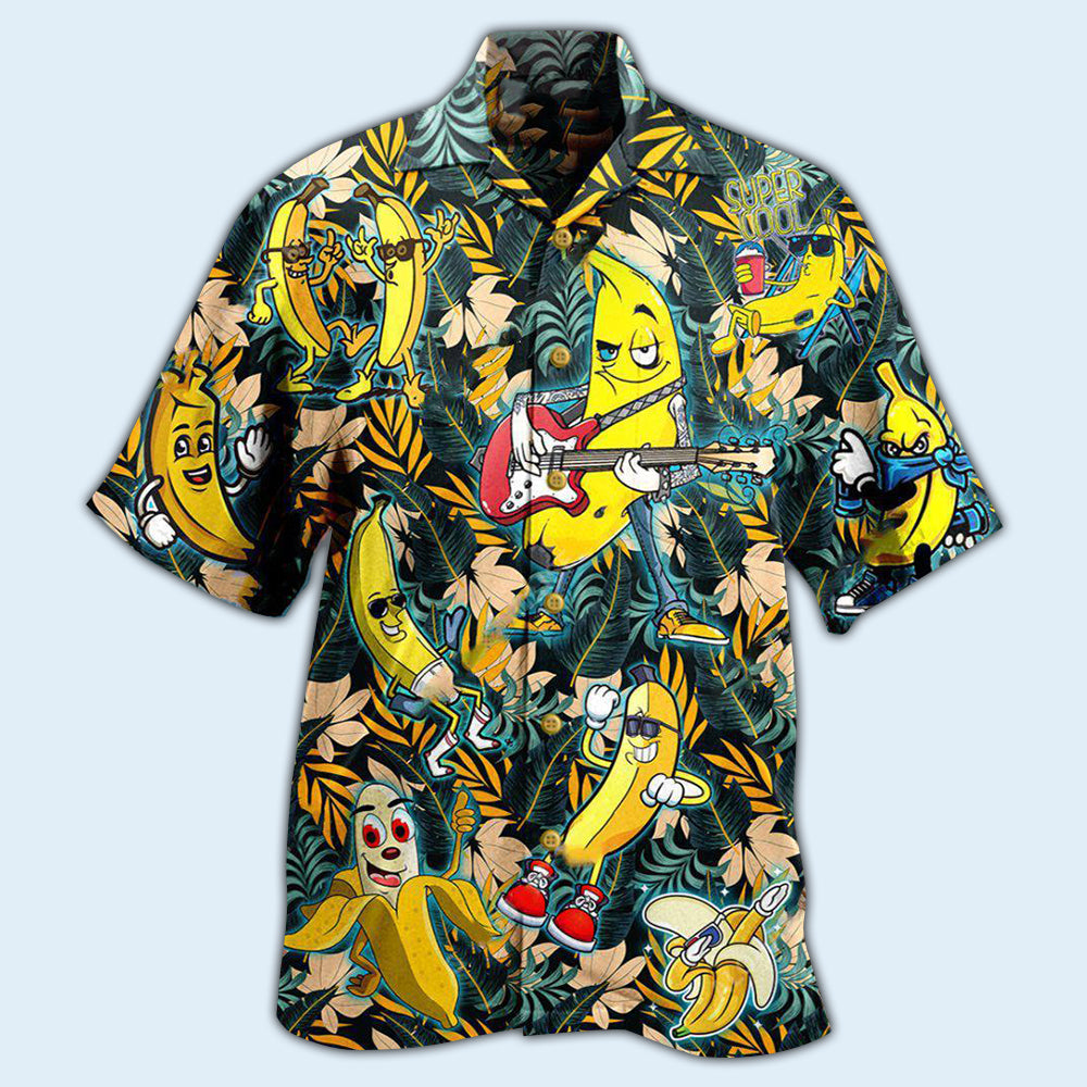 Happy Fruit Banana Hawaiian Shirt For Resort Getaways And Comfortable Summer Activities