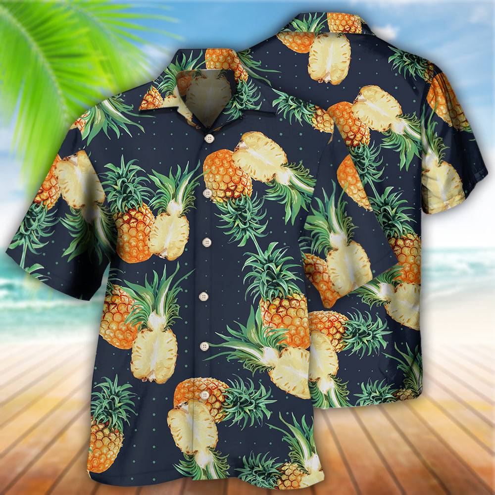 Tropical Fruit Pineapple Hawaiian Shirt Design View For Resort Travel And Thoughtful Gifting