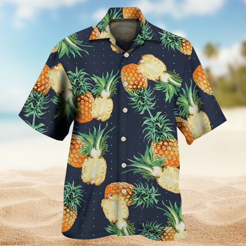 Tropical Fruit Pineapple Hawaiian Shirt For Beach Days, Summer Outings, And Thoughtful Gift Giving