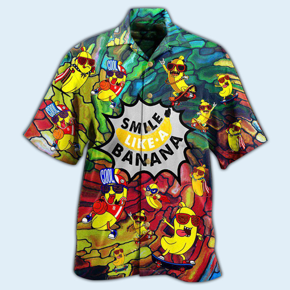 Cute Playful Tropical Fruit Hawaiian Shirt With All Over Print For Vacation Parties Beach Outings And Relaxed Daily Wear