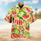 Summer Fruit Watermelon Hawaiian Shirt For Island Getaways, Outdoor Gatherings, And Comfortable Summer Wear