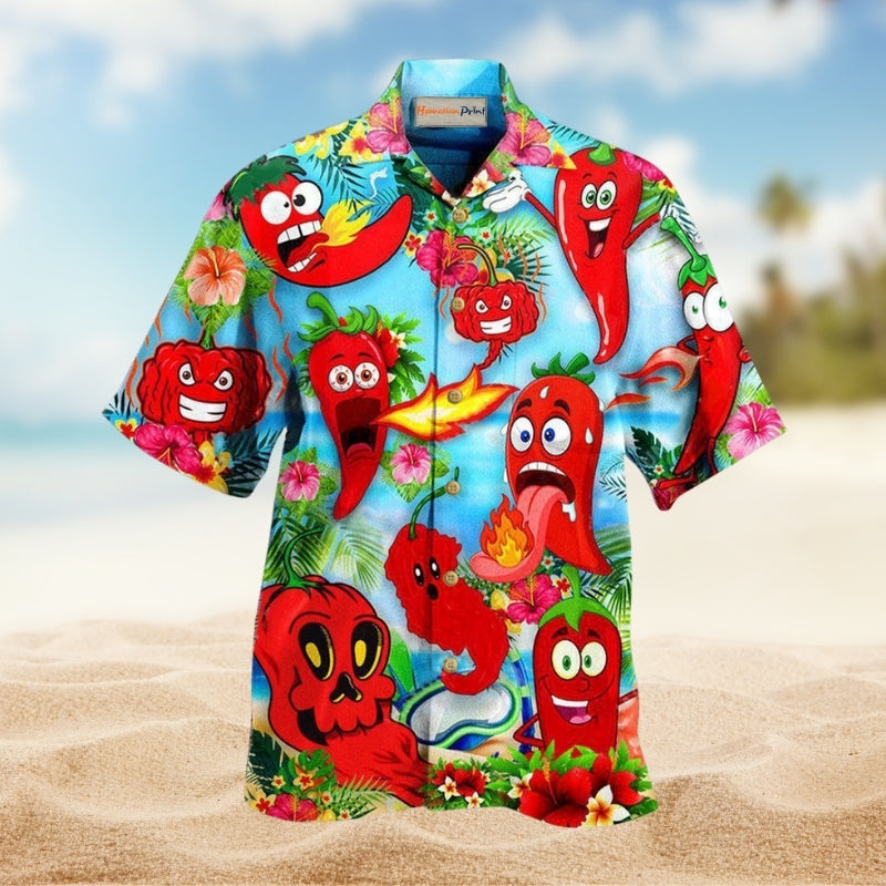 Funny Chili Peppers Hawaiian Shirt For Island Getaways Beach Parties And Comfortable Vacation Style