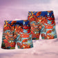 Crab Funny Ocean Ruler Beach Shorts Design View For Comfortable Resort And Beach Styling
