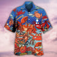 Playful Crab Hawaiian Shirt With All Over Print For Resort Travel Summer Outings And Casual Gatherings