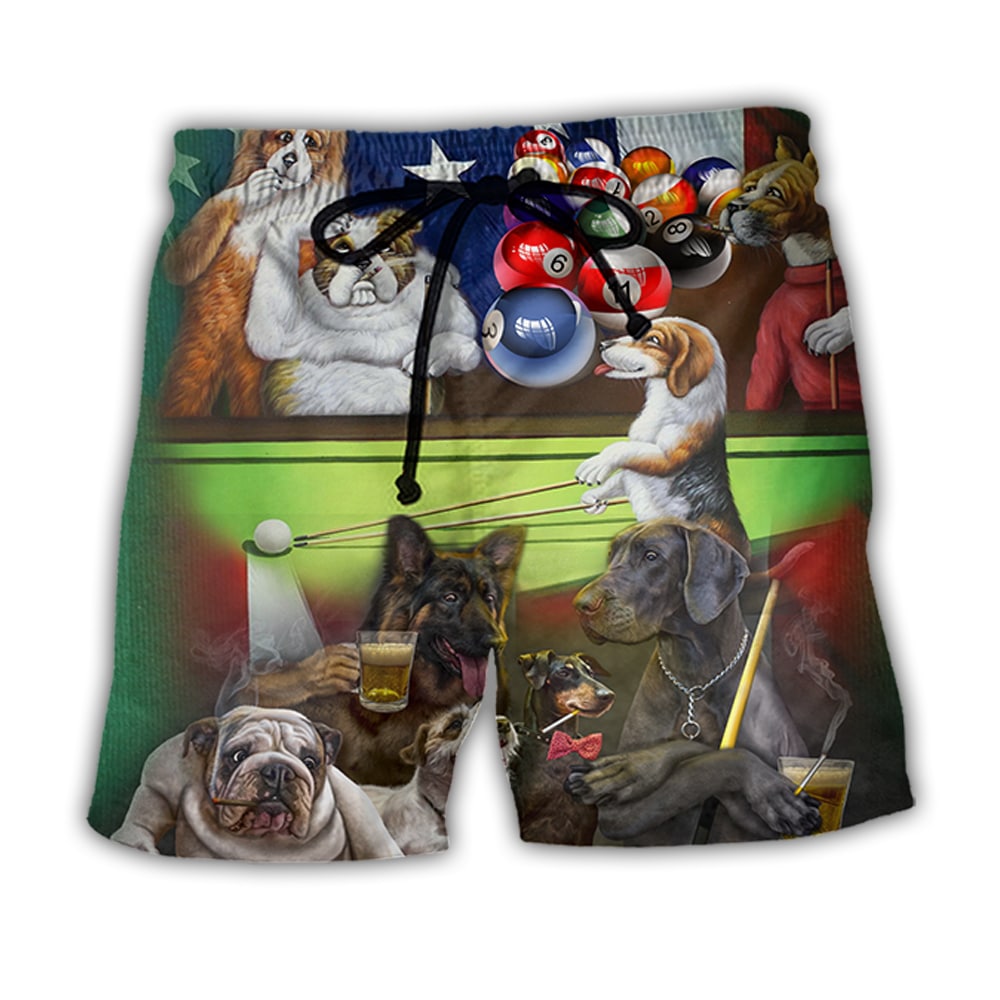 Independence Day Billiards Dog Beach Shorts For Resort Getaways And Thoughtful Gift Giving