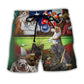 Billiard Humor Dogs Independence Day Beach Shorts Artwork Detail For Casual Warm Weather Outfits