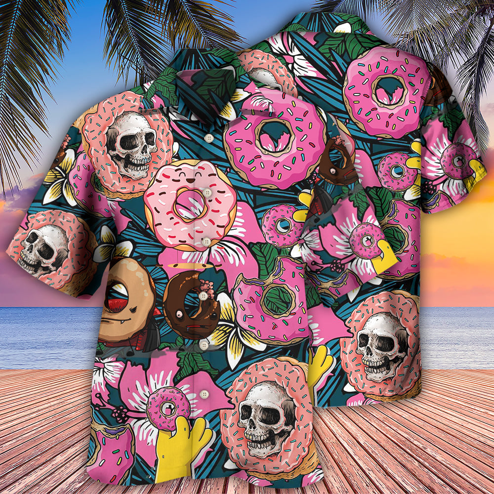 Funny Tropical Donut Hawaiian Shirt For Summer Events And Casual Outdoor Wear