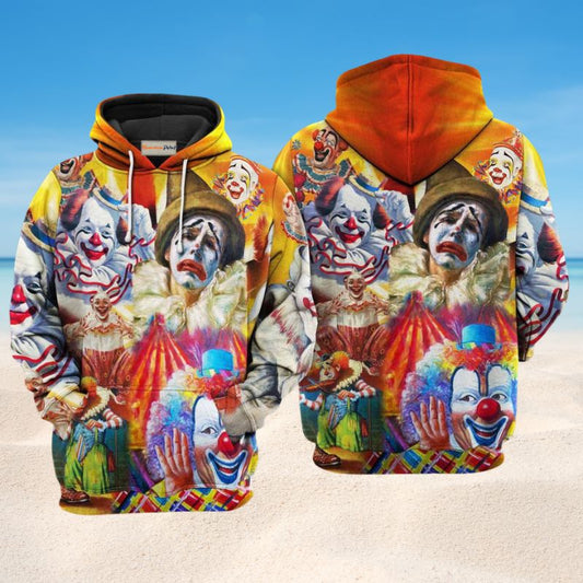 Funny Happy Clown Hoodie For Travel Days Outdoor Events And Thoughtful Gifts