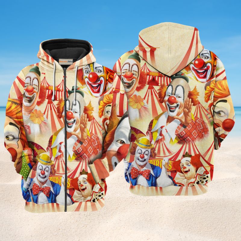 Funny Happy Clown Hoodie For Weekend Trips Relaxed Outfits And Thoughtful Gifting