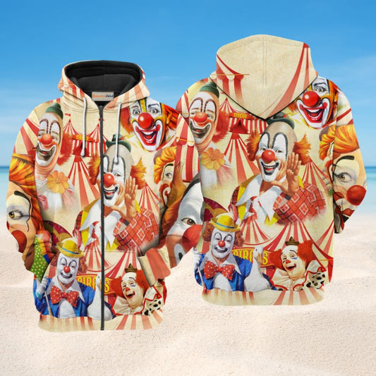 Funny Happy Clown Hoodie For Weekend Trips Relaxed Outfits And Thoughtful Gifting