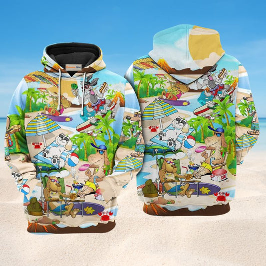 Funny Puppy Beach Hoodie For Casual Activities Seasonal Outings And Gift Ideas