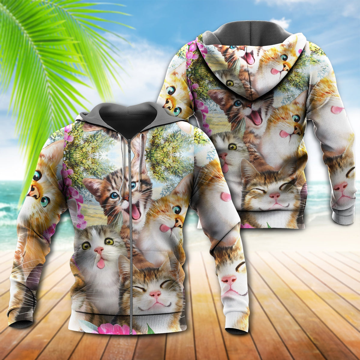 Funny Happy Cats Make Hoodie For Relaxed Daily Wear Weekend Outings And Thoughtful Gifting
