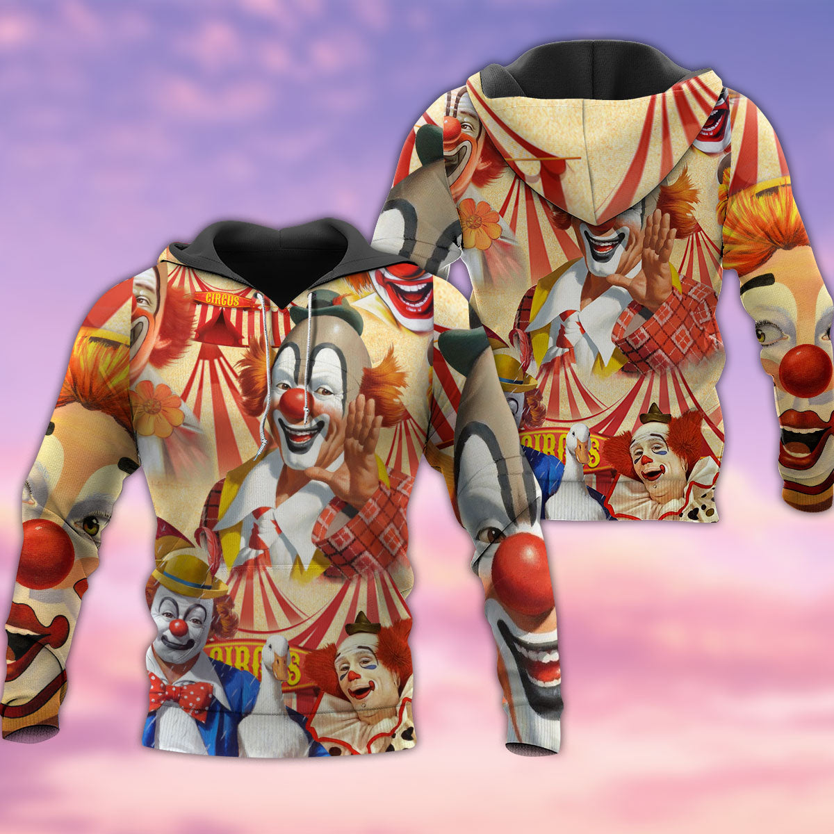Funny Happy Clown Hoodie For Everyday Wear Outdoor Adventures And Comfortable Style
