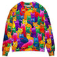 Funny Colorful Cats Sweater For Casual Wear Travel Holidays And Comfortable Everyday Styling