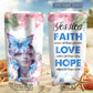 Butterfly Love Make All Things Easy Personalized 20 Oz Tumbler For Coffee Travel And Daily Drinks