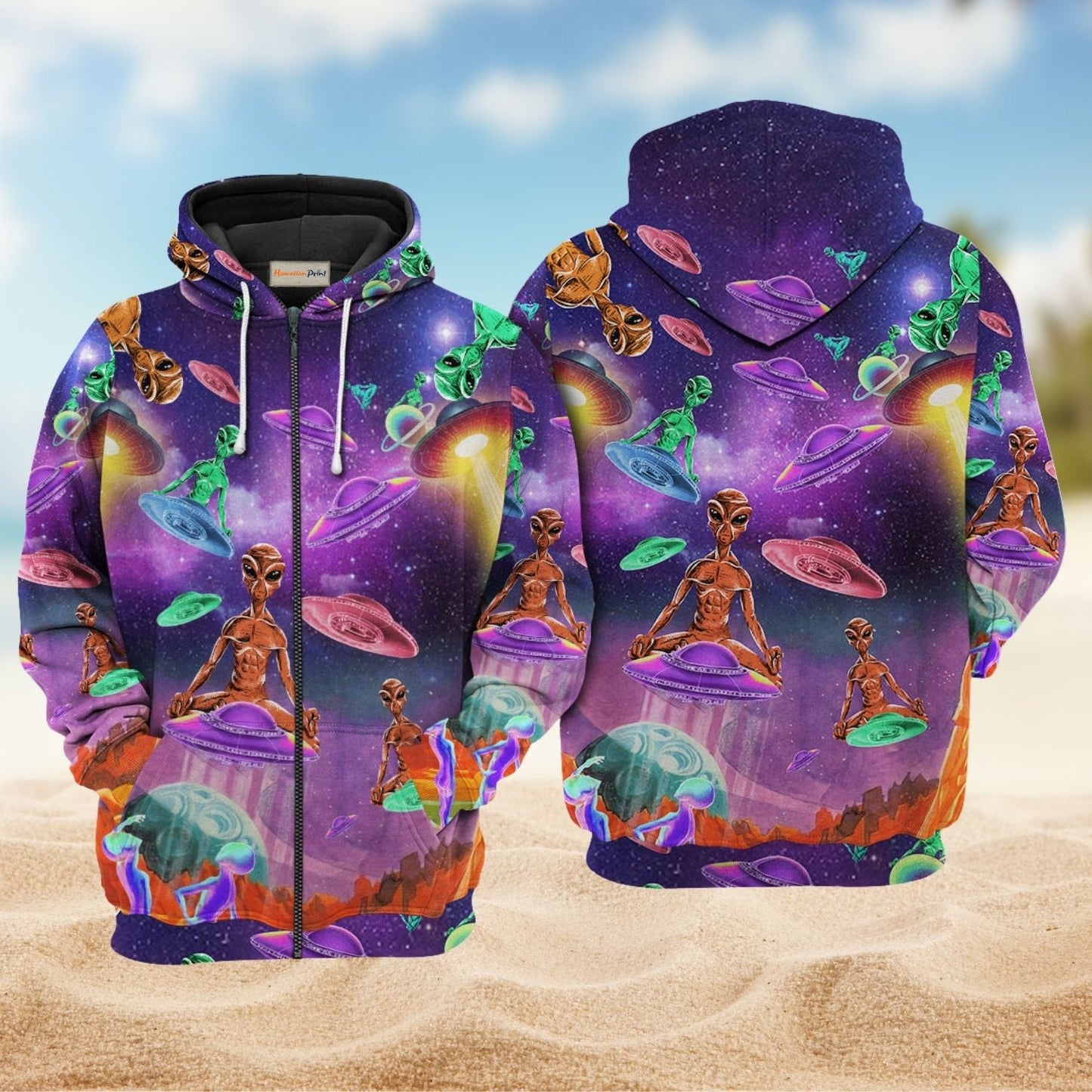 Galaxy Alien Ufo Hoodie For Fantasy Lovers Casual Streetwear Travel And Everyday Comfort