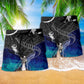 Galaxy Astronaut Climbing Moon Beach Shorts Pattern Detail For Sunny Day Activities And Everyday Comfort