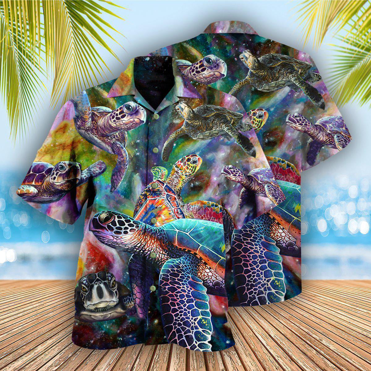 Turtle Galaxy Sea Hawaiian Shirt Pattern Detail For Vacation Travel And Daily Wear