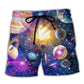 Galaxy Astronomy Colorful Solar Beach Shorts Artwork Detail For Tropical Travel And Everyday Wear