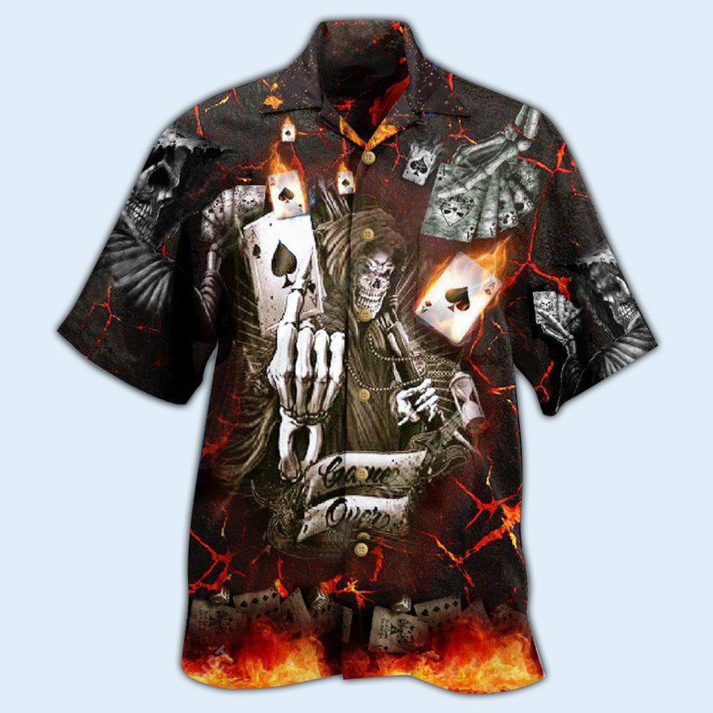 Casino Cards And Retro Gaming Hawaiian Shirt With All Over Print For Coastal Adventures Summer Events And Everyday Comfort