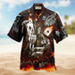 Gambling Card Game Over Hawaiian Shirt For Resort Travel Summer Events And Thoughtful Casual Gifting