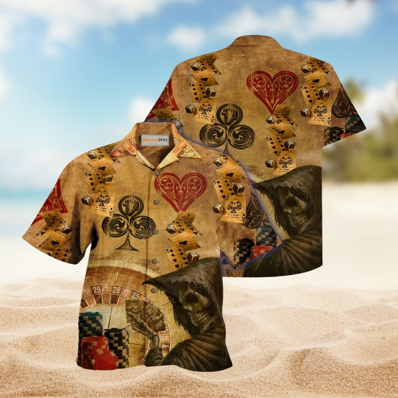 Gambling Dead Man's Hand Hawaiian Shirt For Resort Getaways Outdoor Parties And Everyday Summer Wear