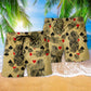 Floral Skull Poker Gambling Beach Shorts Pattern Detail For Holiday Travel And Flexible Everyday Wear