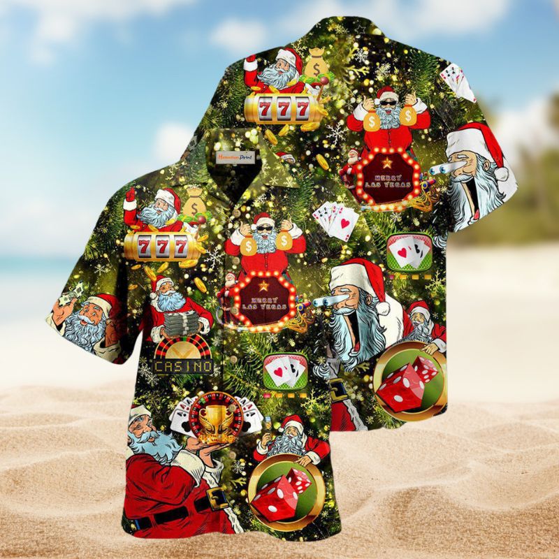 Gambling Santa Hawaiian Shirt For Tropical Holidays, Outdoor Gatherings, And Everyday Comfort