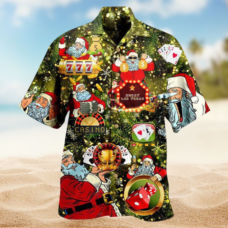 Gambling Santa Hawaiian Shirt For Tropical Holidays, Outdoor Gatherings, And Everyday Comfort